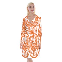 Chinese Zodiac Horoscope Zhen Icon Star Orangechicken Long Sleeve Velvet Front Wrap Dress