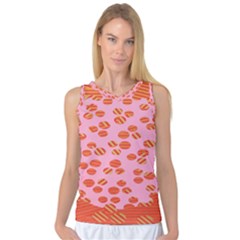 Distance Absence Sea Holes Polka Dot Line Circle Orange Chevron Wave Women s Basketball Tank Top