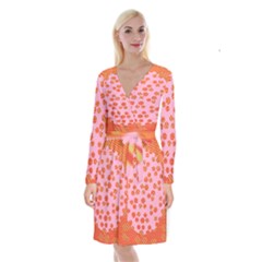 Distance Absence Sea Holes Polka Dot Line Circle Orange Chevron Wave Long Sleeve Velvet Front Wrap Dress