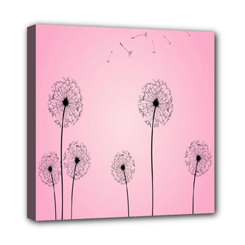 Flower Back Pink Sun Fly Mini Canvas 8  X 8  by Mariart