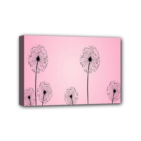 Flower Back Pink Sun Fly Mini Canvas 6  X 4 