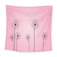 Flower Back Pink Sun Fly Square Tapestry (large)