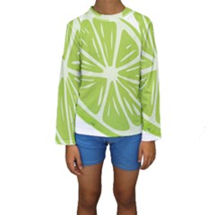 Gerald Lime Green Kids  Long Sleeve Swimwear