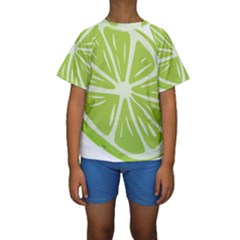 Gerald Lime Green Kids  Short Sleeve Swimwear