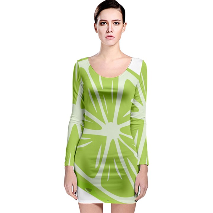 Gerald Lime Green Long Sleeve Bodycon Dress