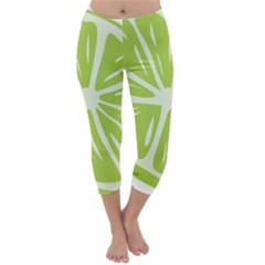 Gerald Lime Green Capri Winter Leggings  by Mariart