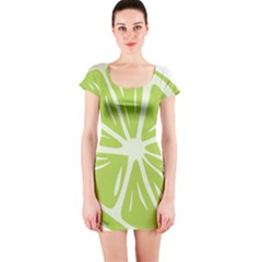 Gerald Lime Green Short Sleeve Bodycon Dress