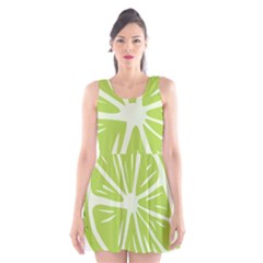 Gerald Lime Green Scoop Neck Skater Dress