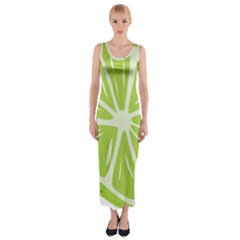 Gerald Lime Green Fitted Maxi Dress