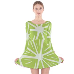 Gerald Lime Green Long Sleeve Velvet Skater Dress