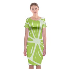 Gerald Lime Green Classic Short Sleeve Midi Dress