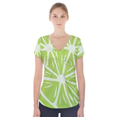 Gerald Lime Green Short Sleeve Front Detail Top by Mariart