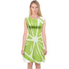 Gerald Lime Green Capsleeve Midi Dress