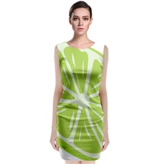 Gerald Lime Green Sleeveless Velvet Midi Dress