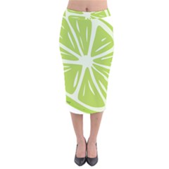 Gerald Lime Green Velvet Midi Pencil Skirt