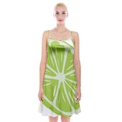 Gerald Lime Green Spaghetti Strap Velvet Dress