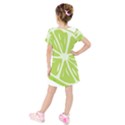 Gerald Lime Green Kids  Short Sleeve Velvet Dress View2