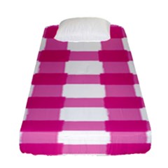 Hot Pink Brush Stroke Plaid Tech White Fitted Sheet (single Size) by Mariart