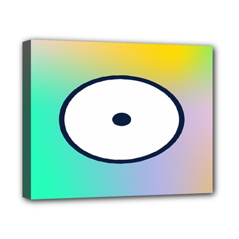 Illustrated Circle Round Polka Rainbow Canvas 10  x 8 