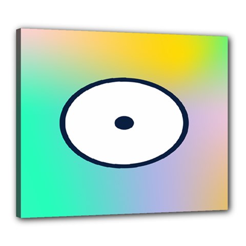 Illustrated Circle Round Polka Rainbow Canvas 24  x 20 