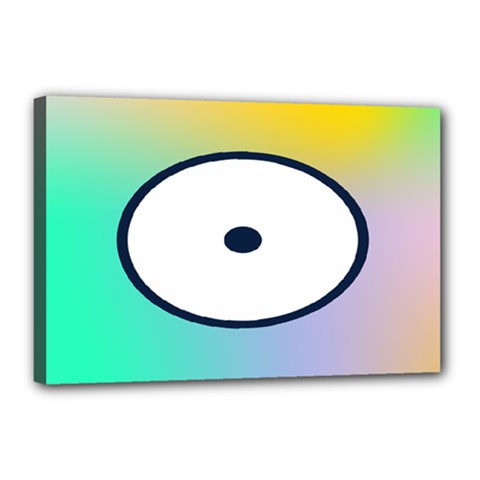 Illustrated Circle Round Polka Rainbow Canvas 18  x 12 
