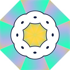 Illustrated Circle Round Polka Rainbow Hook Handle Umbrellas (Medium)