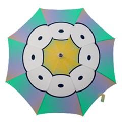 Illustrated Circle Round Polka Rainbow Hook Handle Umbrellas (Large)