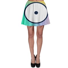Illustrated Circle Round Polka Rainbow Skater Skirt
