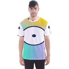 Illustrated Circle Round Polka Rainbow Men s Sport Mesh Tee