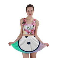 Illustrated Circle Round Polka Rainbow Mini Skirt