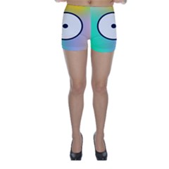 Illustrated Circle Round Polka Rainbow Skinny Shorts
