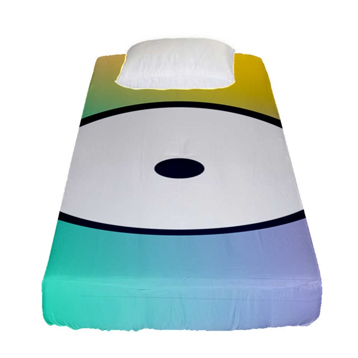 Illustrated Circle Round Polka Rainbow Fitted Sheet (Single Size)
