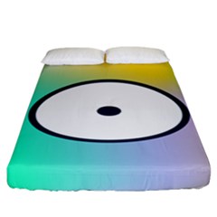 Illustrated Circle Round Polka Rainbow Fitted Sheet (California King Size)