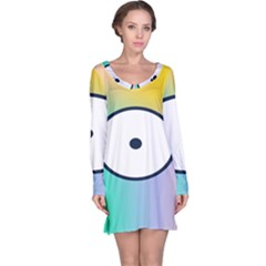 Illustrated Circle Round Polka Rainbow Long Sleeve Nightdress