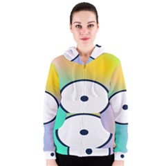 Illustrated Circle Round Polka Rainbow Women s Zipper Hoodie by Mariart