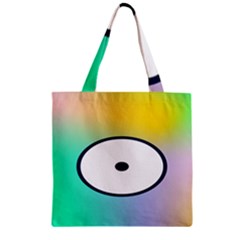 Illustrated Circle Round Polka Rainbow Zipper Grocery Tote Bag by Mariart