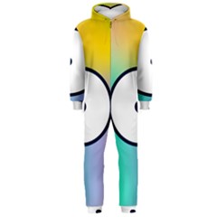 Illustrated Circle Round Polka Rainbow Hooded Jumpsuit (men)  by Mariart