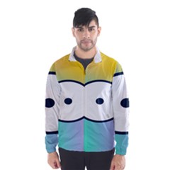 Illustrated Circle Round Polka Rainbow Wind Breaker (men)