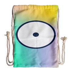 Illustrated Circle Round Polka Rainbow Drawstring Bag (Large)
