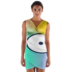 Illustrated Circle Round Polka Rainbow Wrap Front Bodycon Dress by Mariart