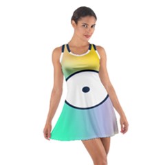 Illustrated Circle Round Polka Rainbow Cotton Racerback Dress by Mariart