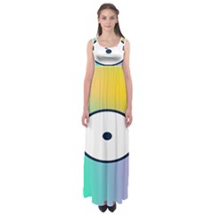 Illustrated Circle Round Polka Rainbow Empire Waist Maxi Dress