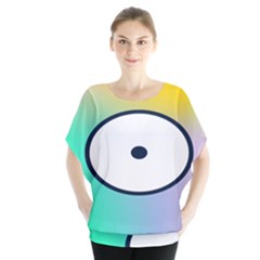 Illustrated Circle Round Polka Rainbow Blouse