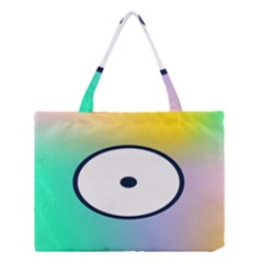 Illustrated Circle Round Polka Rainbow Medium Tote Bag