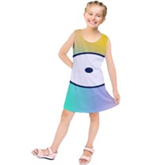 Illustrated Circle Round Polka Rainbow Kids  Tunic Dress