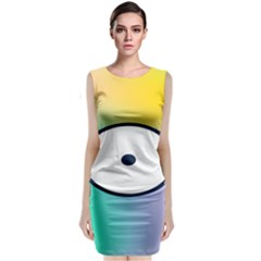 Illustrated Circle Round Polka Rainbow Sleeveless Velvet Midi Dress by Mariart