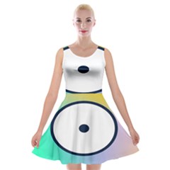 Illustrated Circle Round Polka Rainbow Velvet Skater Dress