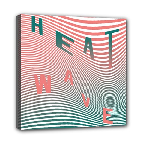 Heat Wave Chevron Waves Red Green Mini Canvas 8  X 8 