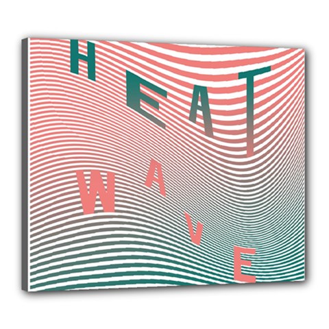 Heat Wave Chevron Waves Red Green Canvas 24  X 20 