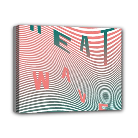 Heat Wave Chevron Waves Red Green Deluxe Canvas 14  X 11 